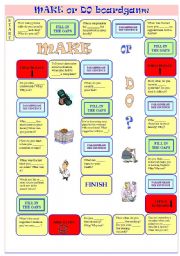 English Worksheet: MAKE or DO boardgame