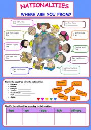 English Worksheet: Nationalities