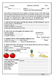 English Worksheet: 9th grade test- elementary