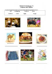 English worksheet: countires and cultures