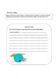 English worksheet: save the earth