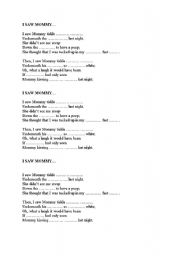 English Worksheet: Xmas song: I saw mommy kissing Santa Claus