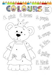 English Worksheet: Princess colouring