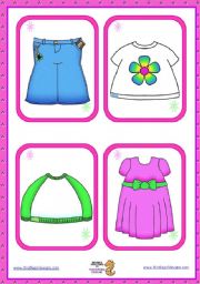 English Worksheet: Basic Clothing Flashcards  (18)