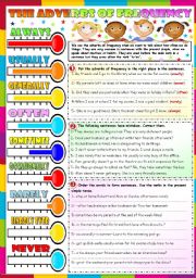 English Worksheet: THE ADVERBS OF FREQUENCY