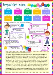 English Worksheet: Prepositions in use (1) Shopping (Fully editable)