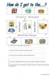 English Worksheet: Asking the way