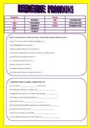 English Worksheet: REFLEXIVE PRONOUNS - EXERCISES