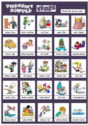 English Worksheet: Present Simple verbs