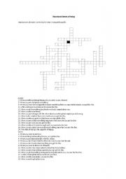 English Worksheet: Crossword puzzle - Emotional States of being