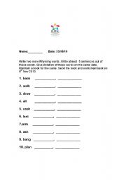 English worksheet: Spelling list grade 2