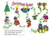 English worksheet: Christmas board game