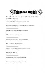 English Worksheet: English for the phone (Telephoning Guide)