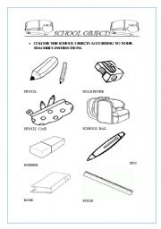 English Worksheet: Colours (listening exercise)