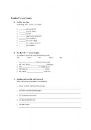 English Worksheet: present simple 