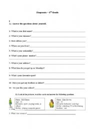 English worksheet: Diagnosis 6th grade