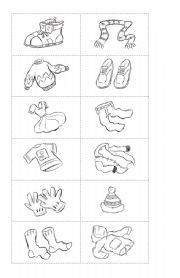 English Worksheet: Clothes Memory cards