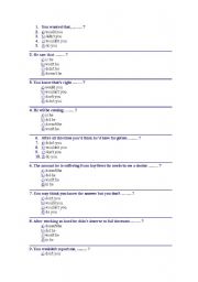 English worksheet: Question Tags Multiple Choice 