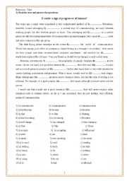 English Worksheet: Close Test - 2 pages 