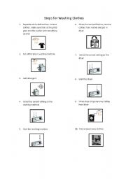 English Worksheet: Laundry Steps