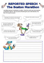 English Worksheet: Reported speech - Boston Marathon