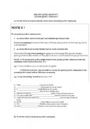 English Worksheet: present perfect continuous handout & worksheet