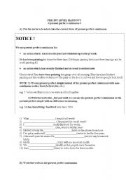 present perfect continuous handout & worksheet