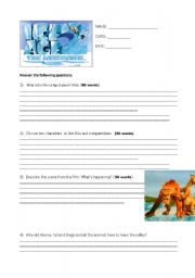English Worksheet: Ice Age Two test