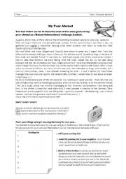 English Worksheet: Reading comprehension - 