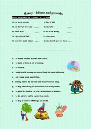 English Worksheet: Money - Idioms and proverbs