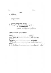 English Worksheet: test future