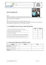 English Worksheet: 8th grade evaluation worksheet 