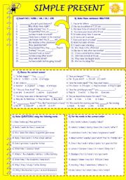 English Worksheet: SIMPLE PRESENT