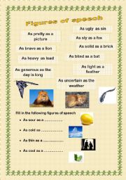 English Worksheet: figures of speech