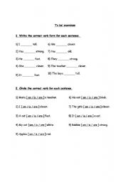 English worksheet: To be worksheet