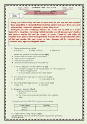 English Worksheet: Water Pollution : a test paper for 2 AS Algerian high school, 2 pages fully editable.