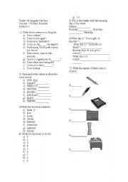 English worksheet: Exercises for the first day of class