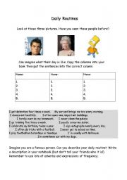 English Worksheet: Daily Routines of the Rich and Famous