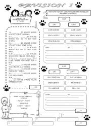 English Worksheet: revision (editable, with key)