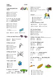 English Worksheet: quiz for kids