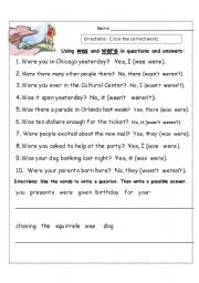 English Worksheet: Using 