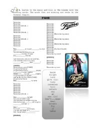 English Worksheet: Fame - song