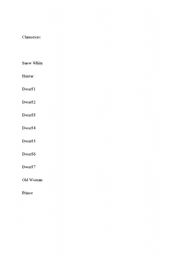 English Worksheet: Snow White Script