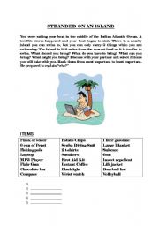 English Worksheet: Stranded on an Island