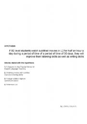 English Worksheet: effects using close captions
