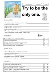 English Worksheet: Try to be the only one.