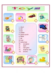 English Worksheet: toys