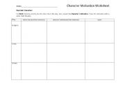 English worksheet: Antigone Character Motivation Worksheet