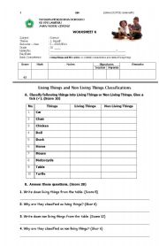 English worksheet: science