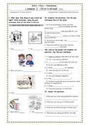 English Worksheet: Past continuous